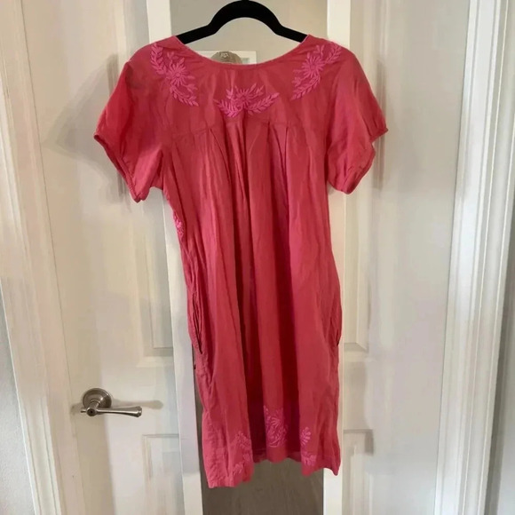 Calypso St. Barth Short Sleeve Embroidered Dress Size XS Color Pink - Picture 6 of 6